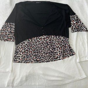 New Color Block Animal Print Shirt (XXL)